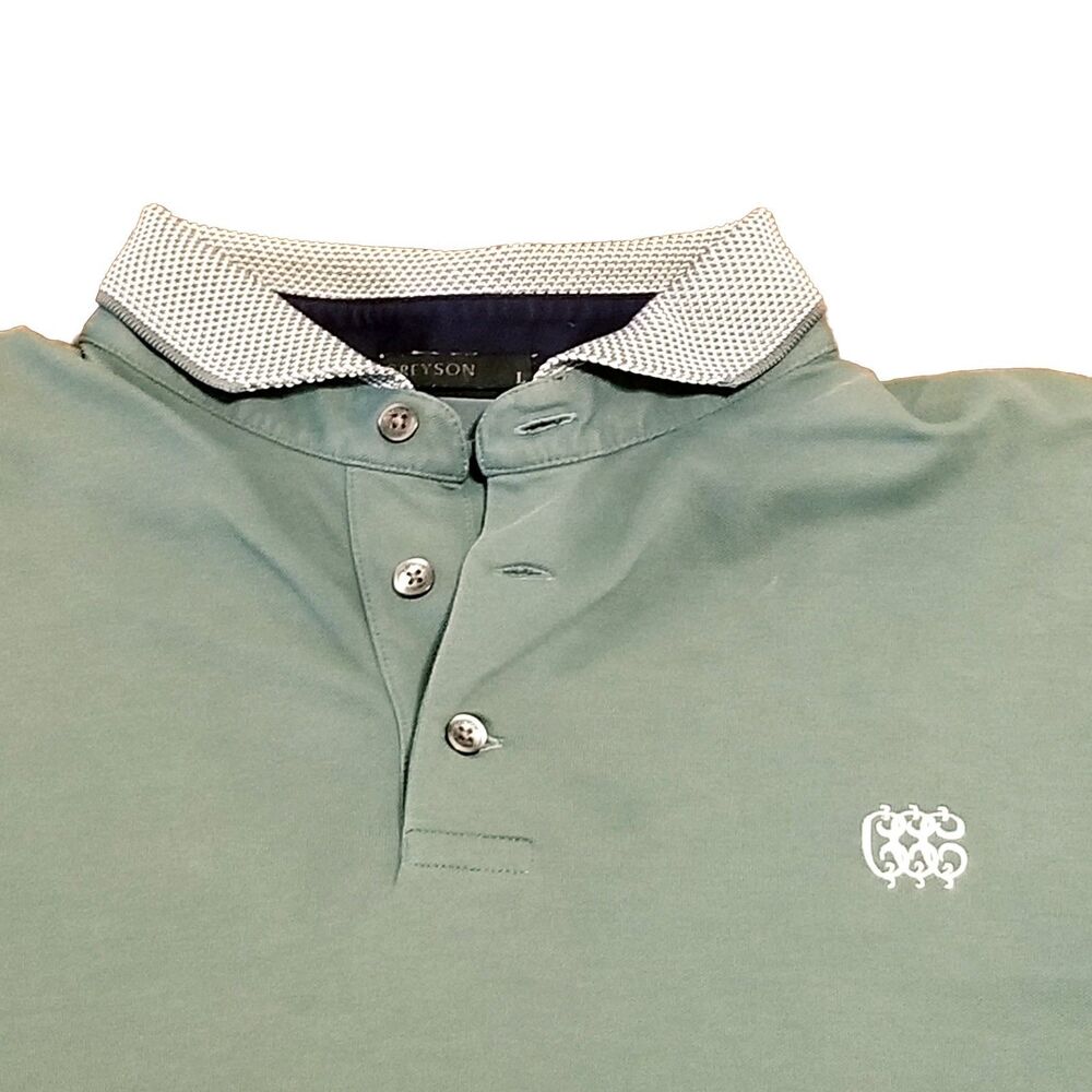 Greyson Polo Shirt Men's Size Large Green Wolf Logo Golf Course Embroidery